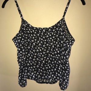 Brandy Melville Black Floral Crop